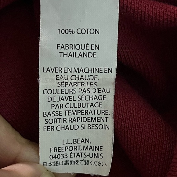 L.L. Bean Burgundy Long-Sleeve Polo Shirt Men’s Large 100% Cotton Classic Fit - Picture 3 of 16